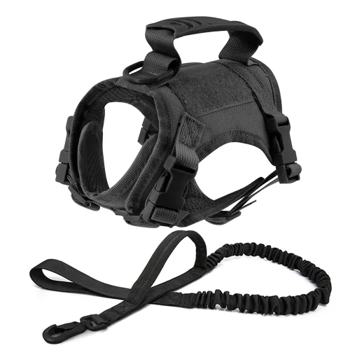Adjustable Tactical Pet Harness with Leash